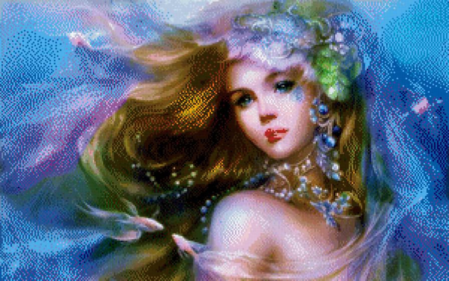 красивая русалка - красивая, мистика, море, волшебство, русалка, mermaid - предпросмотр