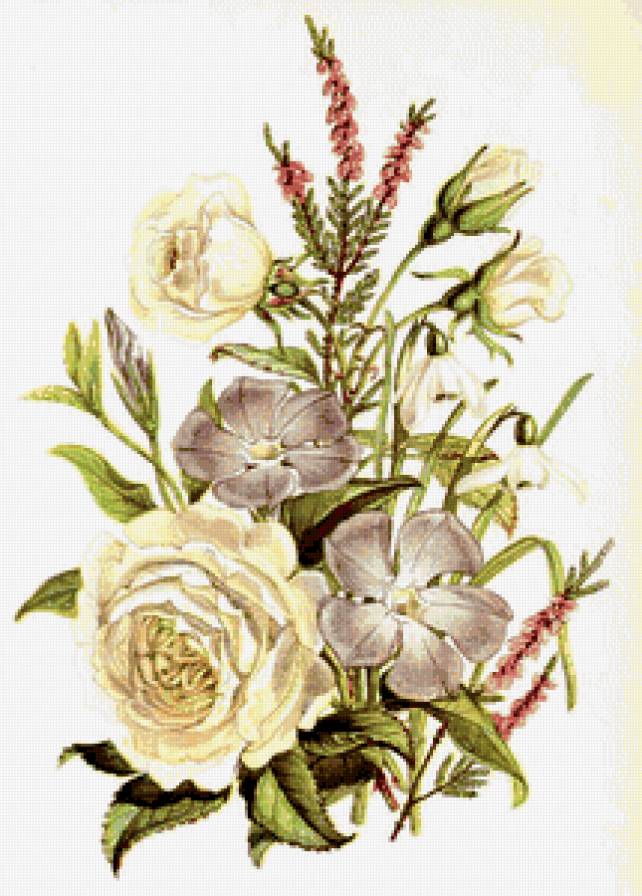 букет цветов - рисунок, роза, цветы, весна, букет - предпросмотр