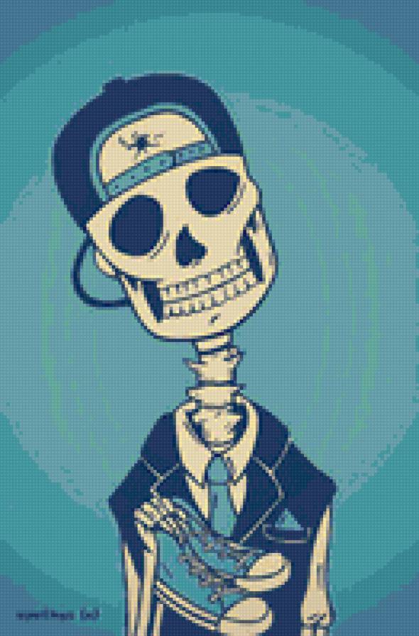 скелетон 2 - кепка, череп, скелет, кеды - предпросмотр