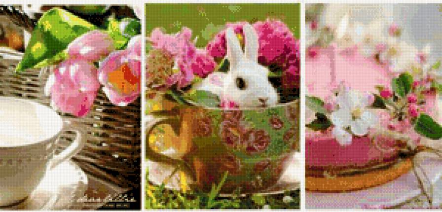 доброе утро - утро, триптих, натюрморт, весна - предпросмотр