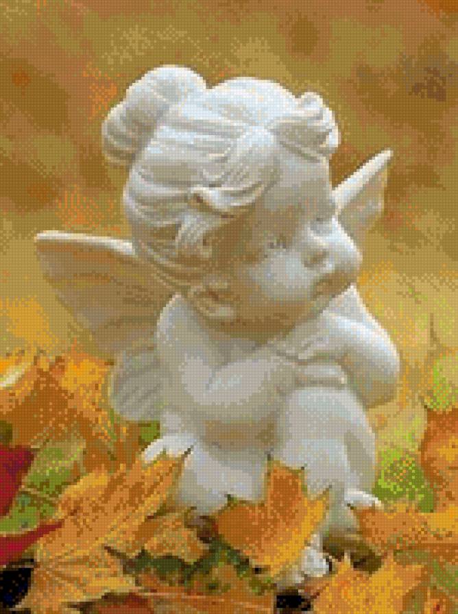 ангелок - ангел, осень, скульптура - предпросмотр