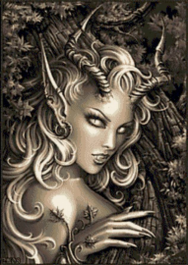 лесная дриада - дриада, фентези, друид, девушка - предпросмотр