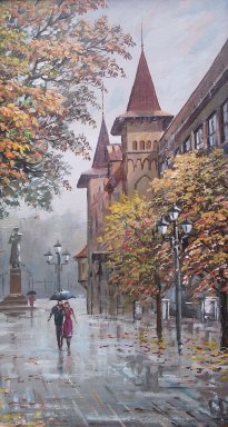 Консерватория Саратова - влюбленные, консерватория, дождь, саратов - оригинал