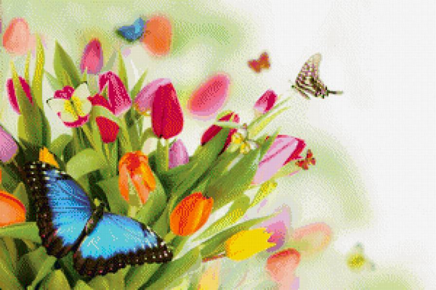 Бабочка - бабочка, цветы - предпросмотр