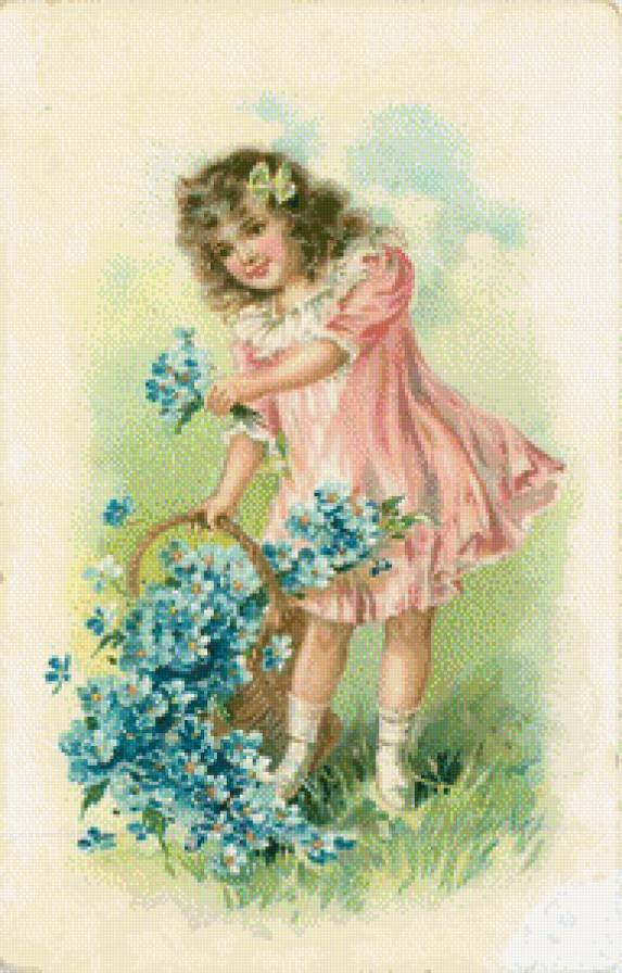 серия "дети" - дети.девочка.цветы. - предпросмотр