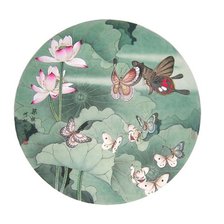 Оригинал схемы вышивки «Бабочки и цветы, круг» (№869475)