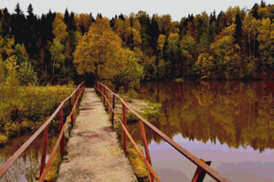 Мост - мост, природа, река, лес, берег - предпросмотр