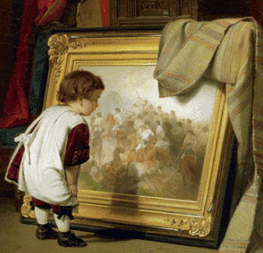 любопытство фрагмент - ребенок, картина, живопись - предпросмотр