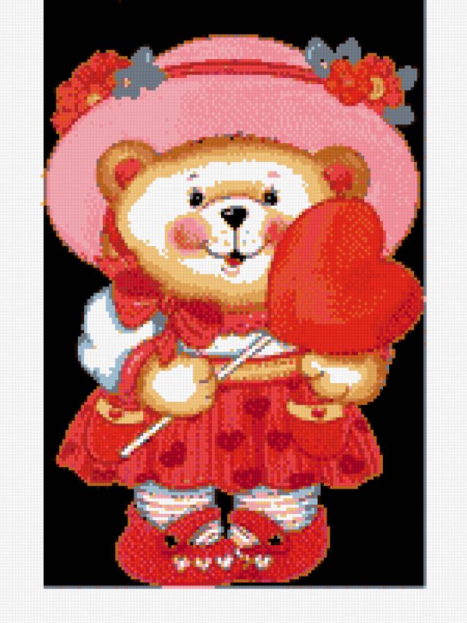 Мишка - мишка, сердечки - предпросмотр