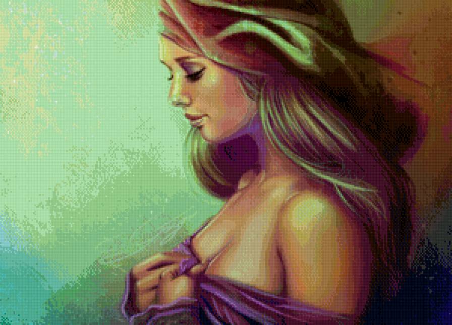 романтическая девушка - романтика, девушка, нежность, красота, арт, портрет - предпросмотр