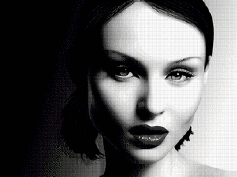 девушка - моно-хром лицо девушка - предпросмотр