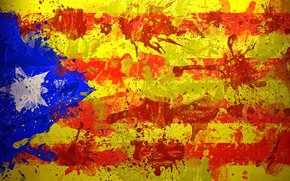 Синяя Эстелада - флаг, каталония, испания, эстелада, барселона - оригинал