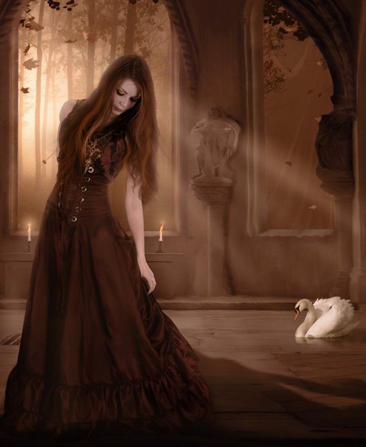 Призрак - девушка, душа замка, фэнтези, призрак - оригинал