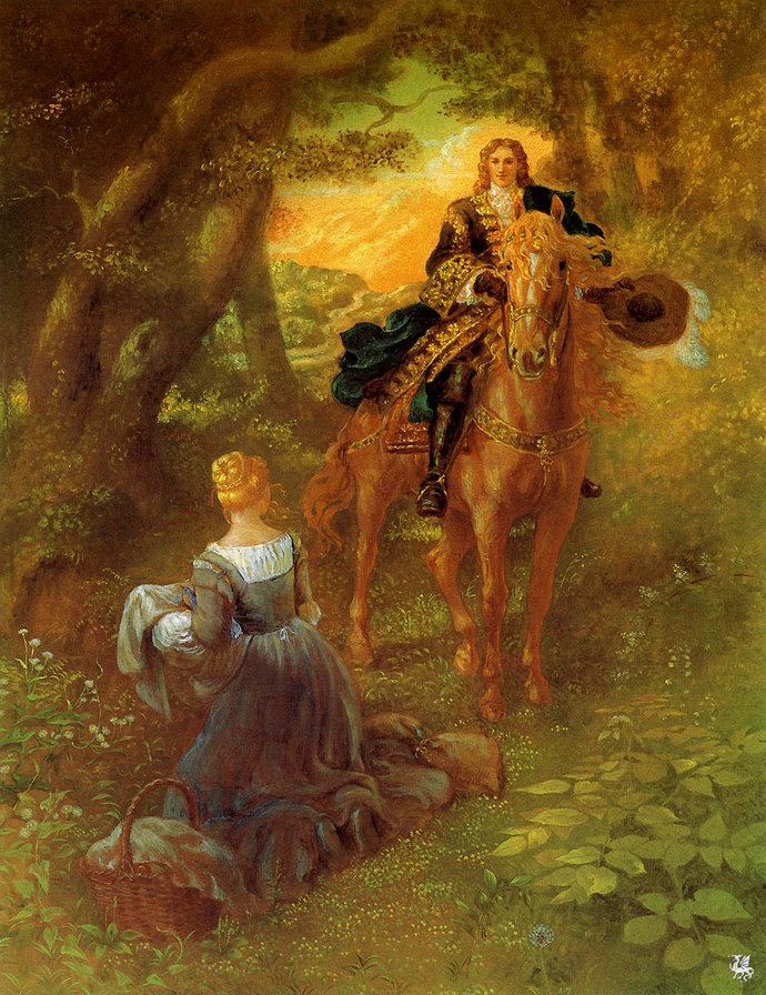 Старое время - кони, дамы, рыцари, 19 век - оригинал