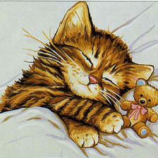 Схема вышивки «котенок»