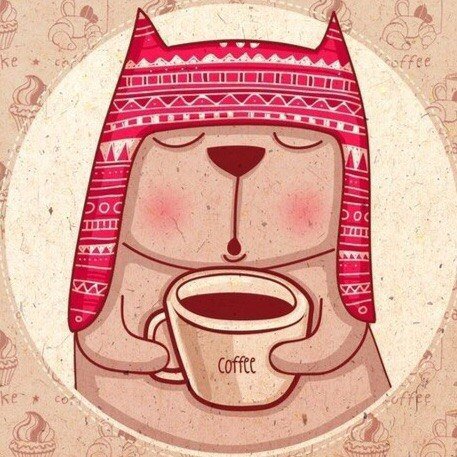 Кот - кот в шапке, кофе - оригинал