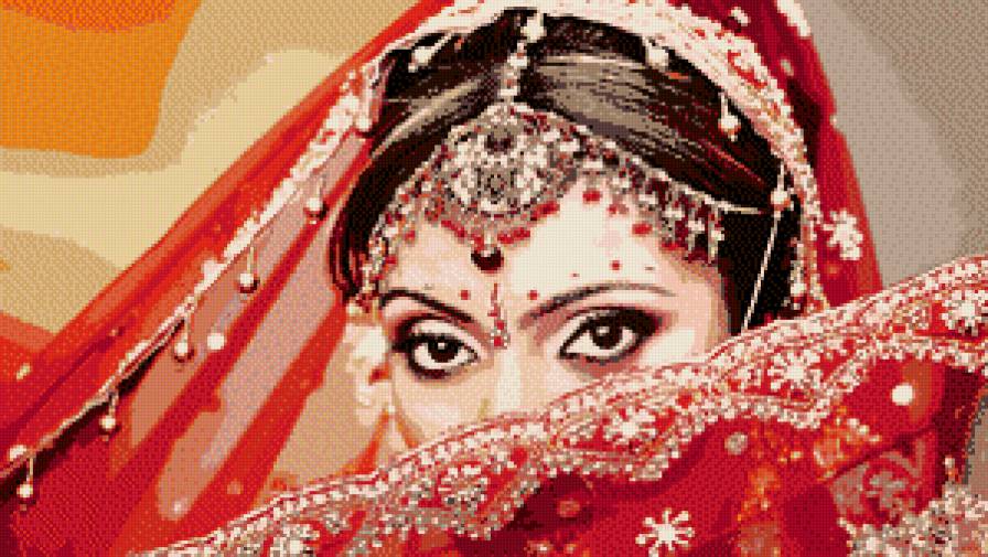 Восточная девушка - паранжа, портрет, девушка, восток - предпросмотр