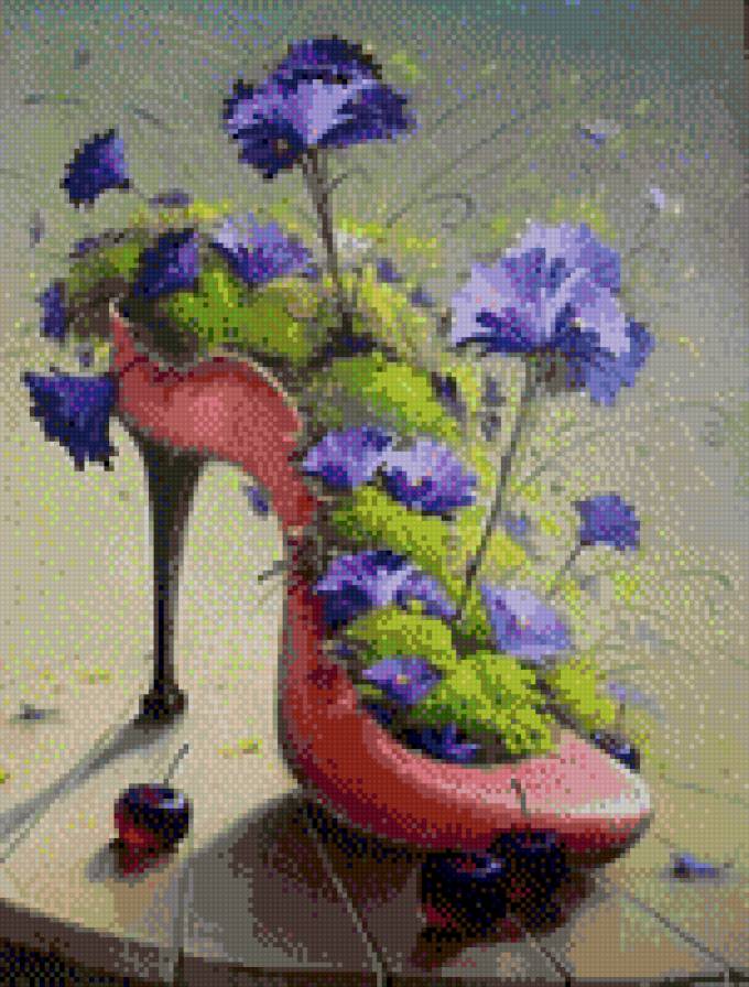 волшебная туфелька - туфелька, красота, цветы - предпросмотр