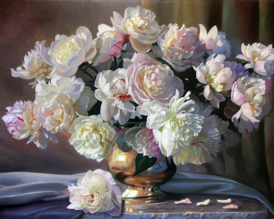 ваза с цветами - цветы ваза белое - оригинал