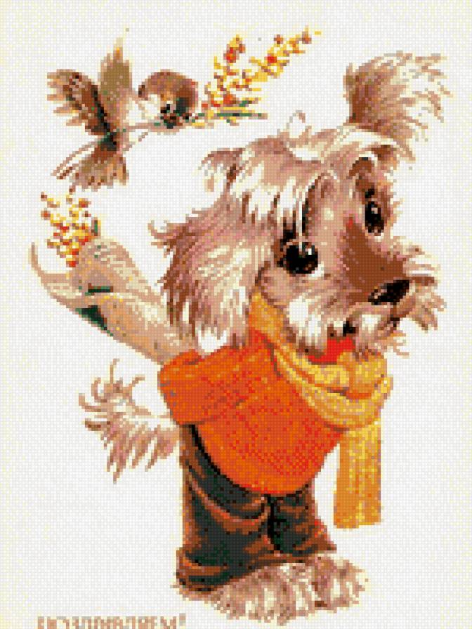 поздравляю - собака, праздник, открытка - предпросмотр