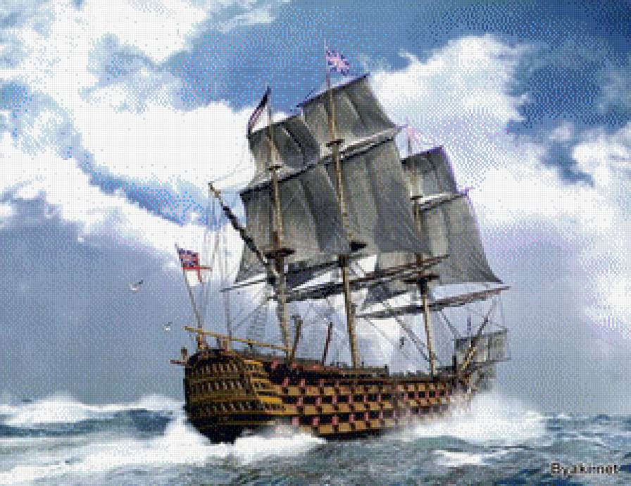 Парусник - корабль, море - предпросмотр