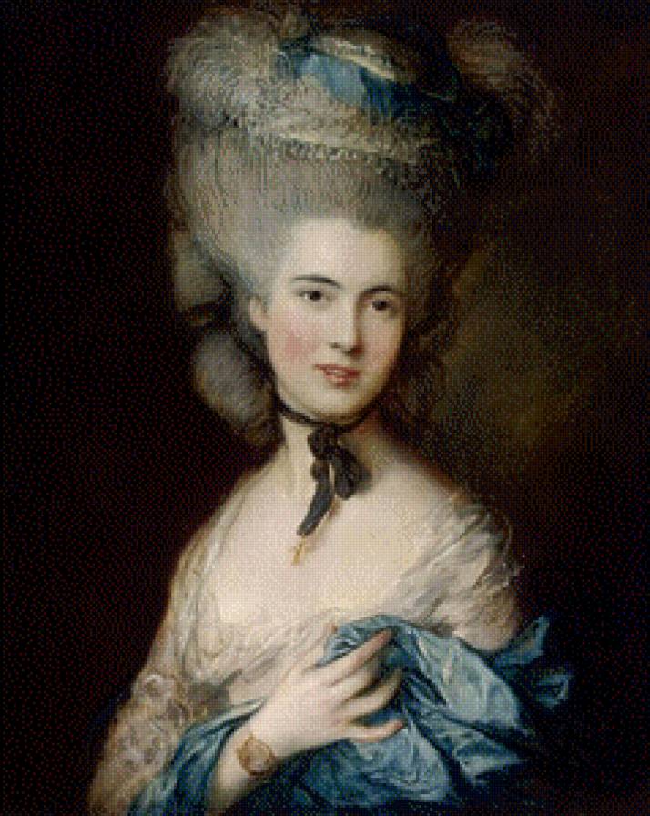 Томас Гейнсборо - Портрет герцогини де Бофор (Дама в голубом) - классика, портрет - предпросмотр