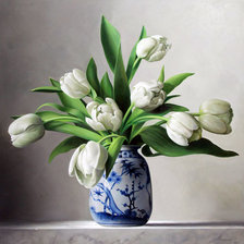 Схема вышивки «тюльпаны в вазе»