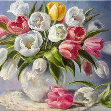 Оригинал схемы вышивки «Букет тюльпанов» (№873570)