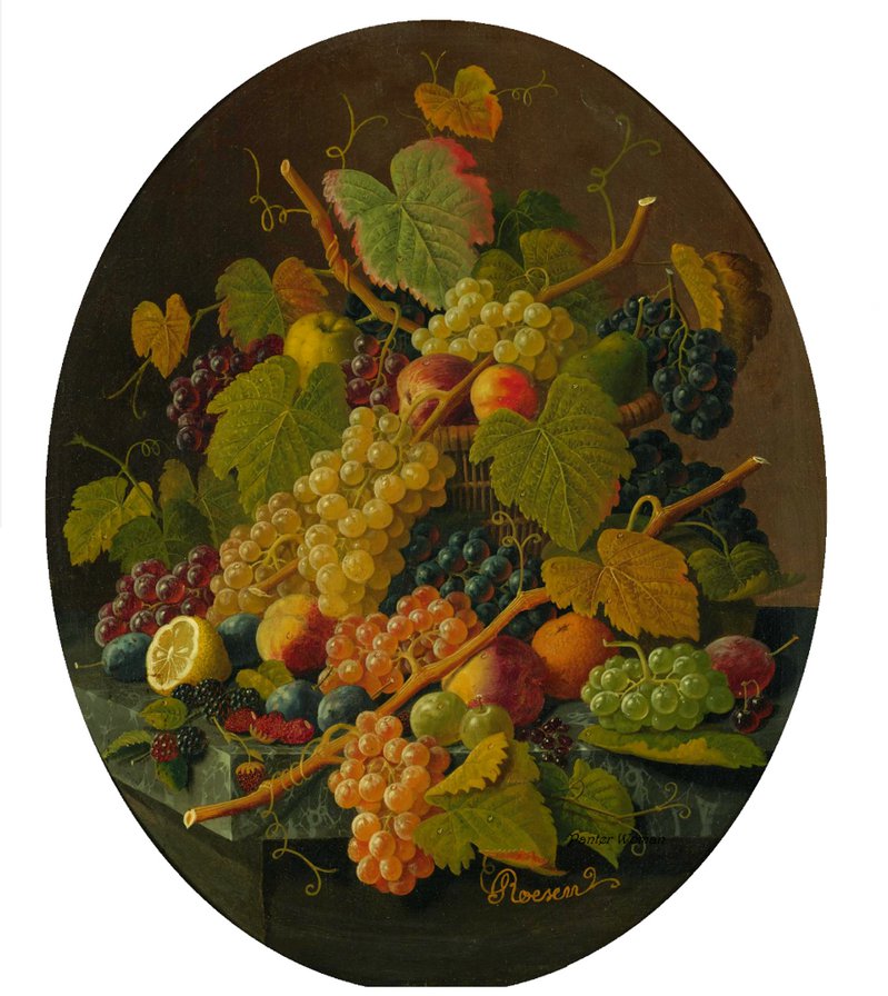 сочный виноград - ветка, натюрморт, виноград, кухня, фрукты, еда - оригинал
