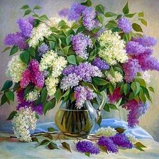 Схема вышивки «сирень»