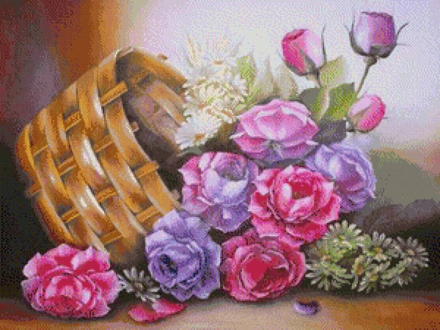 серия "корзины" - корзина.цветы. - предпросмотр