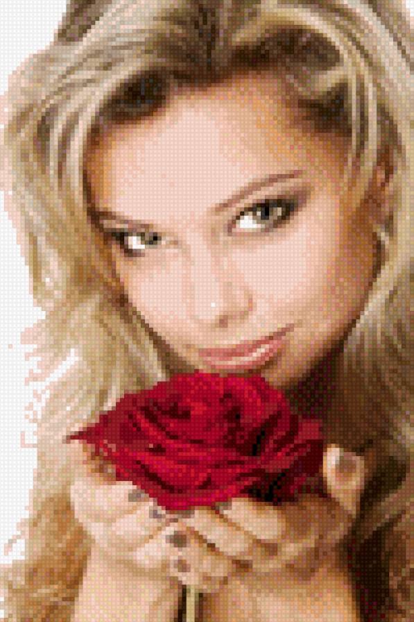 девушка с розой - предпросмотр