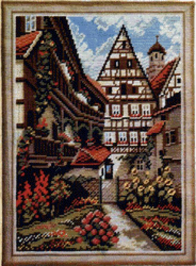 деревенская улочка - шале, деревня, улица, дом - предпросмотр