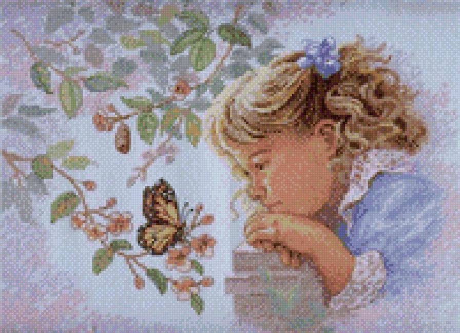 девочка - девочка, бабочка - предпросмотр