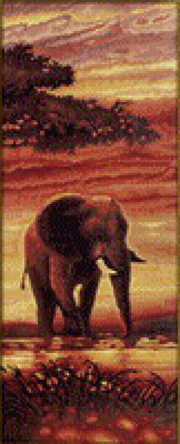 триптих саванна 3 - саванна, триптих, слоны, полиптих - предпросмотр