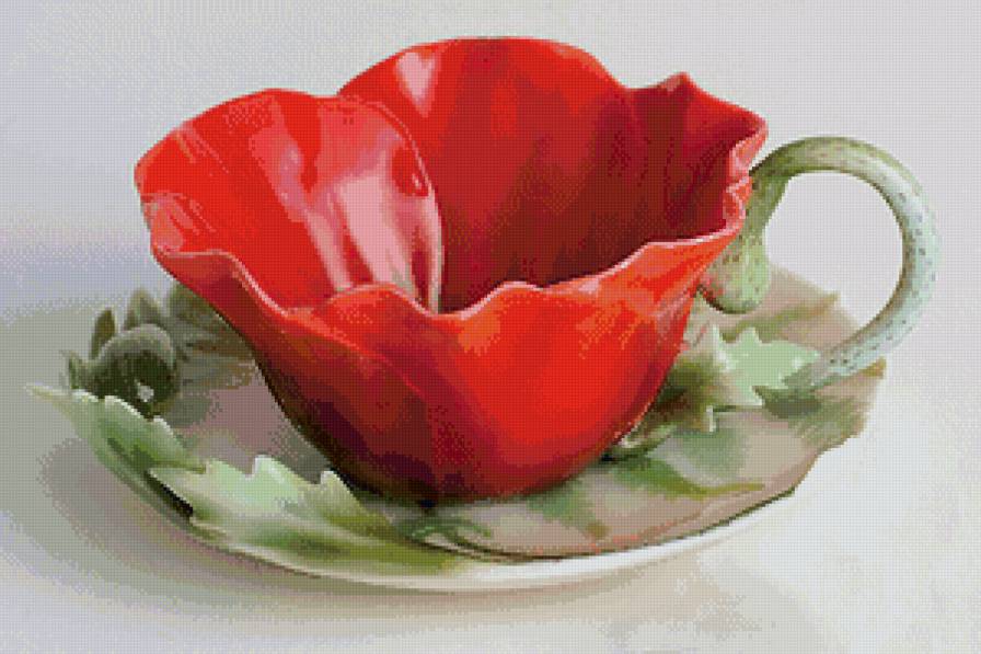 чайная пара - чашка, чайная пара, маки - предпросмотр