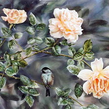 Схема вышивки «на ветке розы»