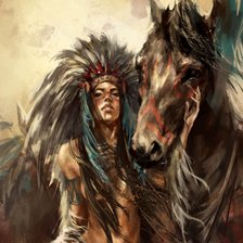 индеец и лошадь