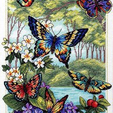 Оригинал схемы вышивки «яркие бабочки» (№877700)