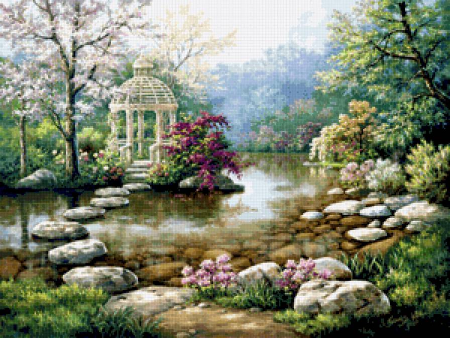 №877788 - беседка, природа, река - предпросмотр