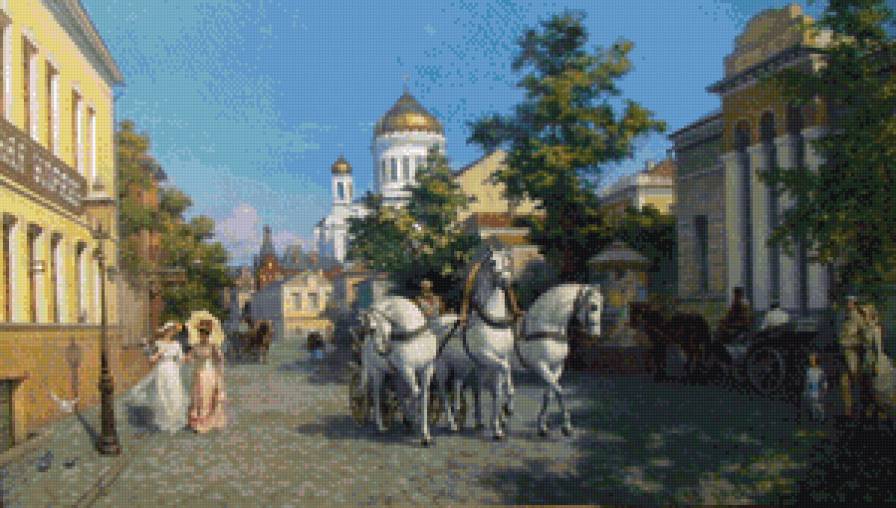 №877812 - лошади, город, люди - предпросмотр