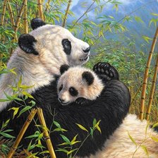 Схема вышивки «mamma panda»