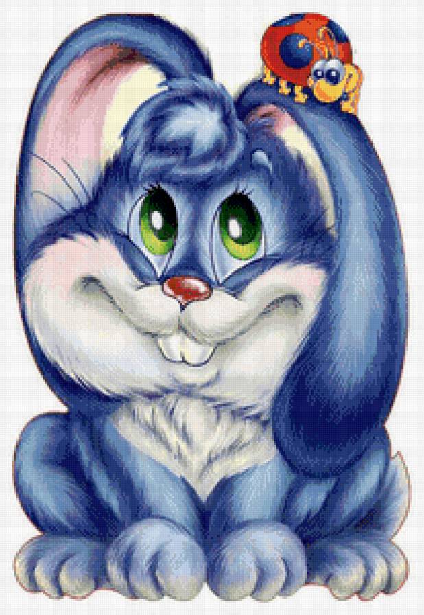 Зайчонок и божья коровка - божья коровка, животные, заяц, зайчик, детская - предпросмотр