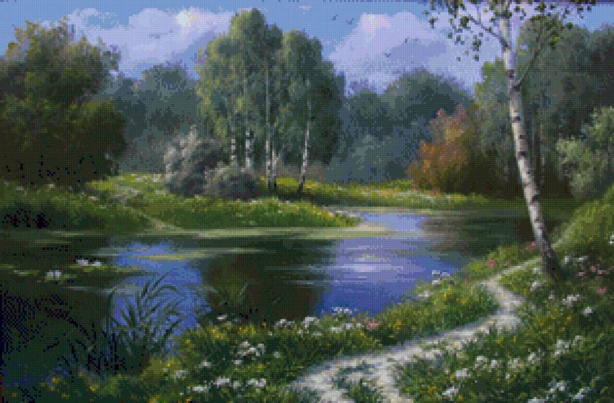 №879654 - лето, пейзаж, природа, река - предпросмотр