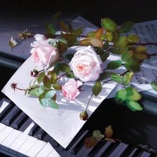 Схема вышивки «Розы на фортепиано»