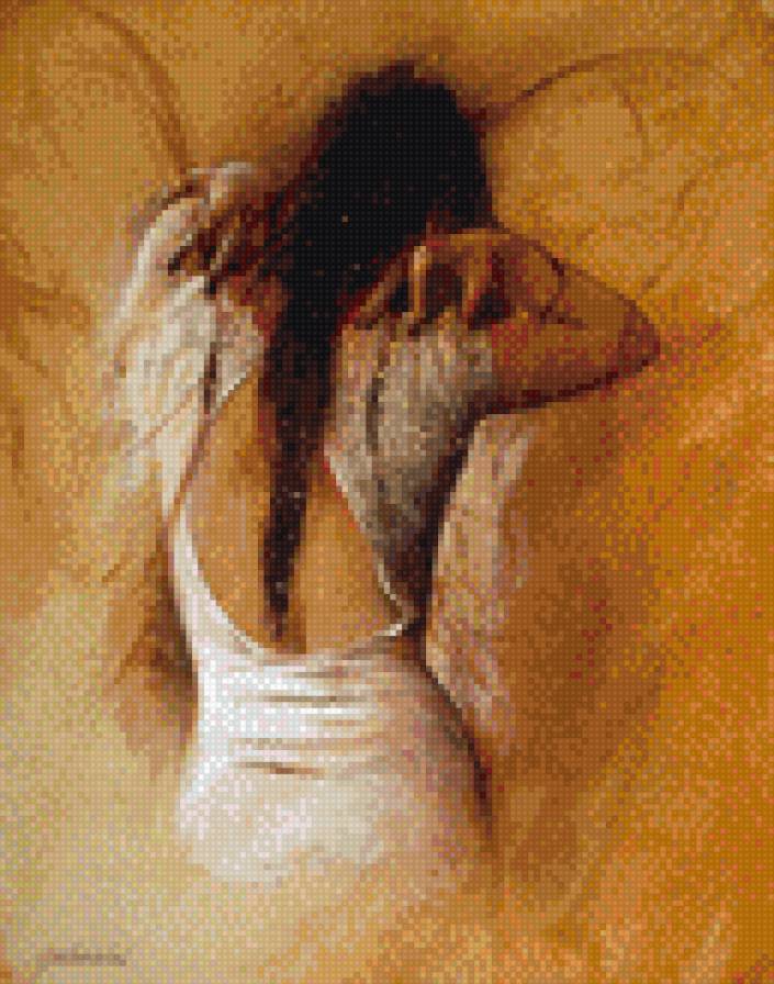 Спина - силуэт, девушка - предпросмотр