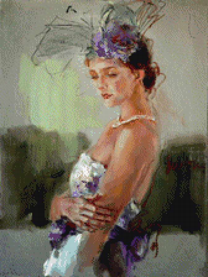 Девушка в шляпке - предпросмотр