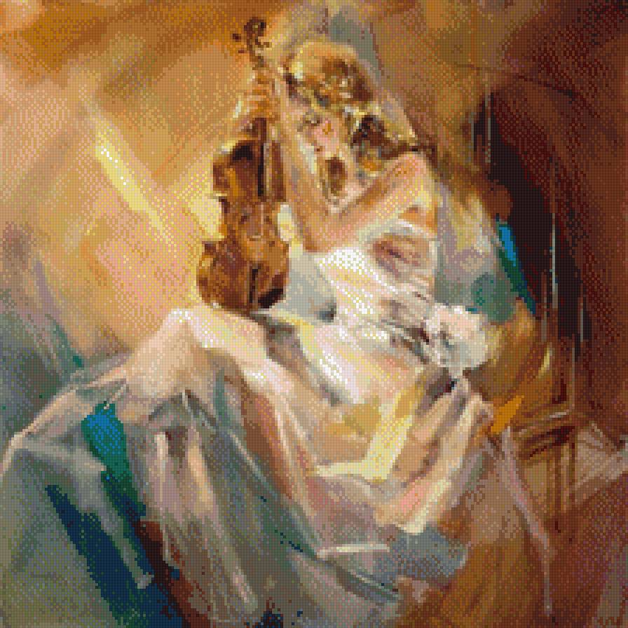 Девушка со скрипкой - предпросмотр