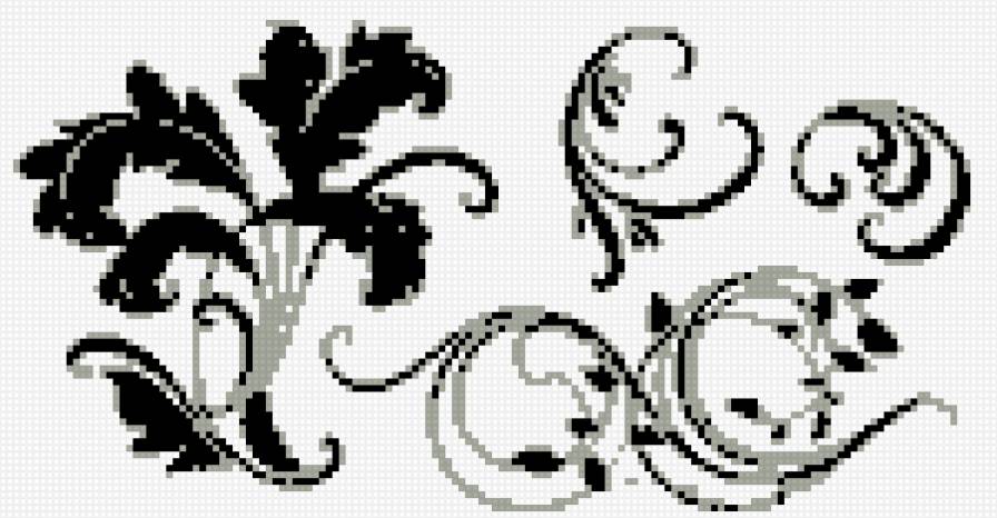 вензель - монохром, узор, скатерть, вензель - предпросмотр