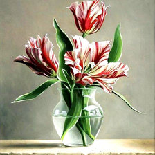 Оригинал схемы вышивки «Тюльпаны в вазе» (№880186)